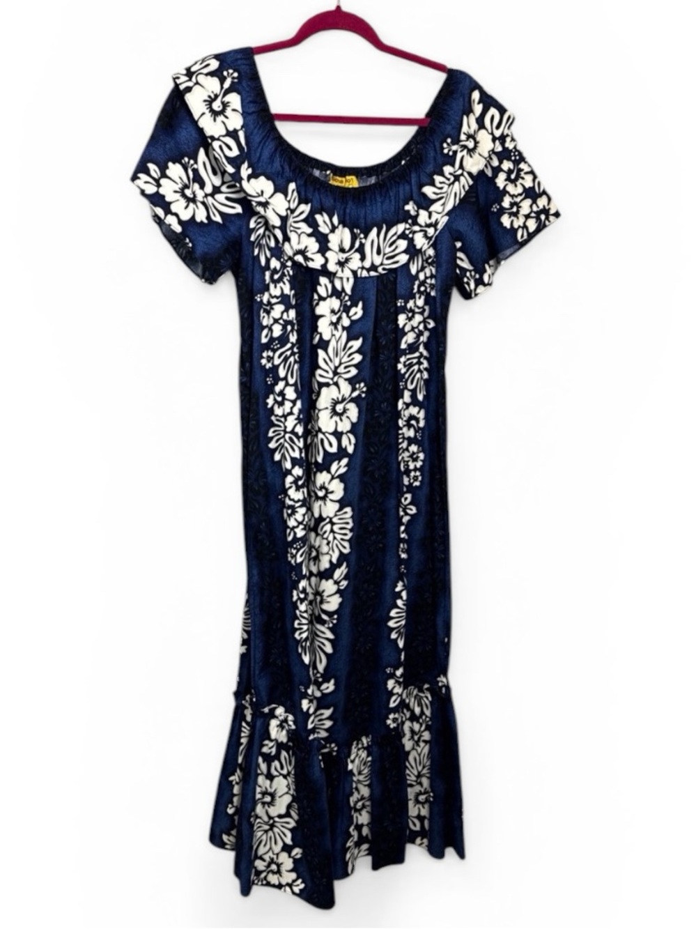 Aloha Mo’i tiered blue floral print maxi authentic Hawaii coastal chic luau